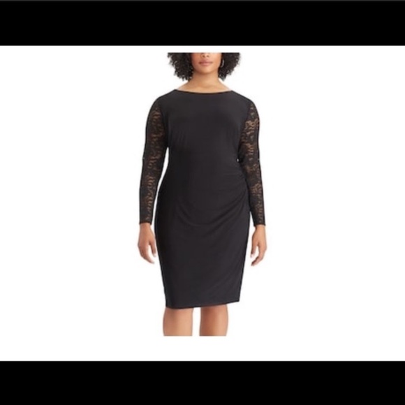 Chaps Dresses & Skirts - 🚨Chaps women's plus Lace sleeve sheath dress